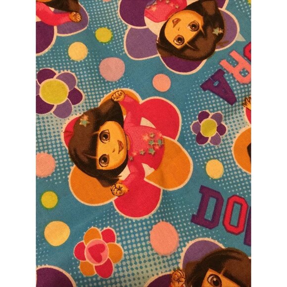 Dora The Explorer Fabric 2+ Yards 2013 Totally Dora Floral Badges DIY Quilting - Picture 3 of 5